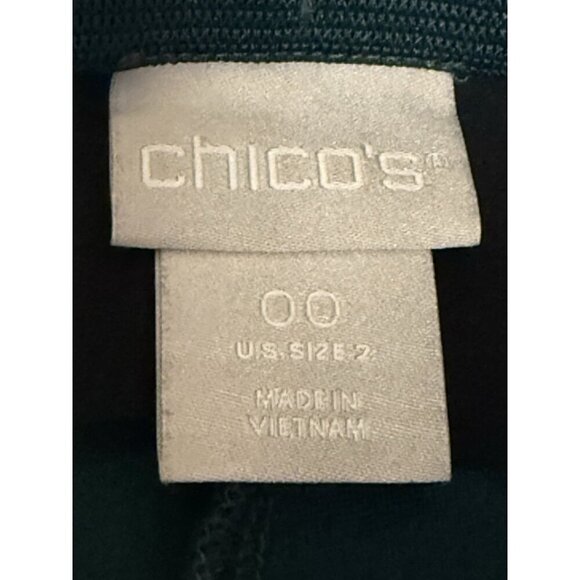 Chicos Snake Print Pull On Pants~Size 00 (XS/2)~Green Black Reptile Look L10 35 - Picture 10 of 11